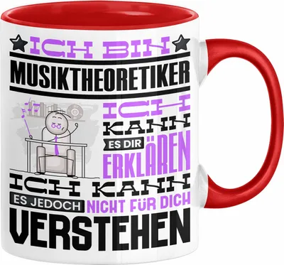 Produktbild von Musiktheoretiker Geschenk Tasse Lustige Geschenkdiee für einen Musiktheoretiker Geburtstag Ich Bin Musiktheoretiker Ich Kann Es Dir Erklären Aber Nicht Für Dich Verstehen (Rot)