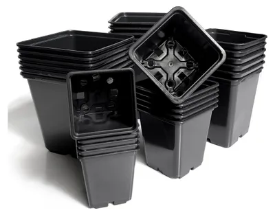 Produktbild von Blumentopf Containertopf Anzuchttopf Pflanztopf Pflanzcontainer 50 STK. 7x7x8-0,25L - Profi Vierkant-Töpfe