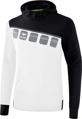 Produktbild von erima 5-C Kapuzensweat white/black/dark grey XL