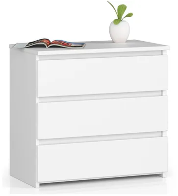 Immagine prodotto di Comò CL3 bianco in stile minimalista con 3 cassetti 60 cm