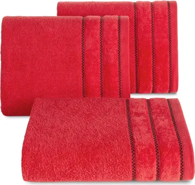 Zdjęcie produktu dla Ręcznik Dona 70x140 cm czerwony bawełna frotte z bordiurą