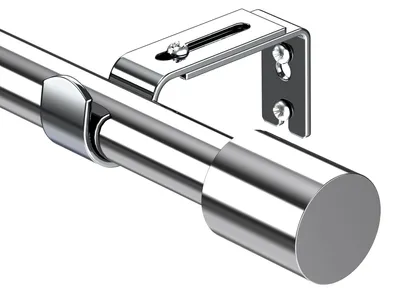 Gardinenstange ausziehbar 72–235 cm, silber, Metall, zylindrische Endstücke