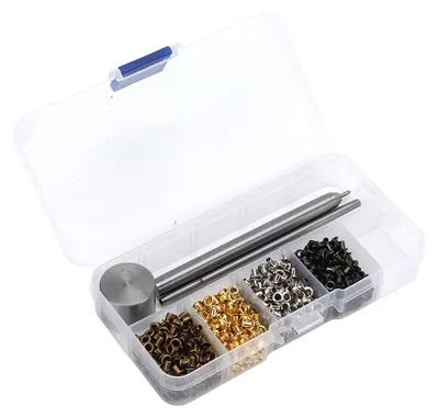 Ösen-Set 2 mm vergoldet, Metall, mit Aufbewahrungsbox