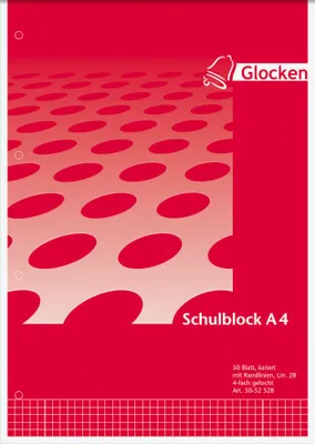 Produktbild von GLOCKEN Schulblock A4 lin 28 50 blatt kariert 505252
