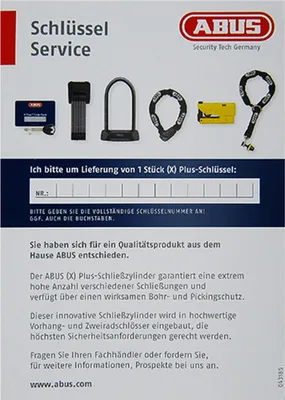Produktbild von Abus Schlüsselbestellkarte Plus / X Plus