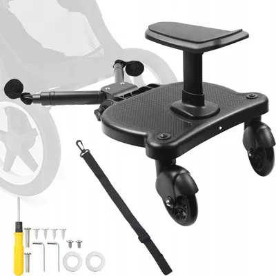 Produktbild von Kinderwagen-Doppelaufsatz mit Sitz schwarz, für 3-7 Jahre, max. 25 kg, universell