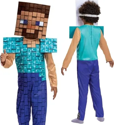 Immagine prodotto di Costume da Minecraft, costume di carnevale travestimento Steve 109-126 cm (4-6 anni)