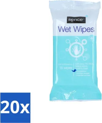 Immagine prodotto di Sence – Salviette umidificate – Confezione richiudibile – 15 salviette - Confezione risparmio - 20 pezzi