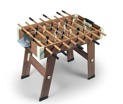 Produktbild von Smoby Click & Goal Tischfußball 42134 - Holz-Tisch, MDF-Spielfeld, Kunststoff-Spielfiguren, 2 Korkbälle