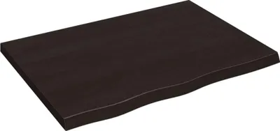 Produktbild von vidaXL Tischplatte Dunkelbraun 80x60x(2-4)cm Massivholz Eiche