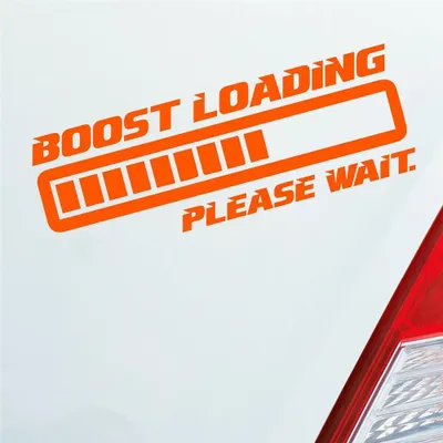 Produktbild von Auto Aufkleber Boost Loading Please Wait Tuning 15x5 cm Orange Sticker Heckscheibenaufkleber