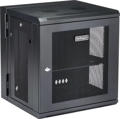 Zdjęcie produktu dla StarTech.com RK12WALHM, Szafa wisząca, 12U, 90 kg, Zamek, Zarządzanie okablowaniem, 28,9 kg