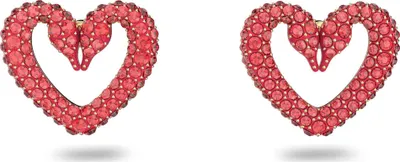 Productafbeelding van SWAROVSKI Sublima dames oorbellen, hartvorm, rood, goud, artikelnummer 5634812