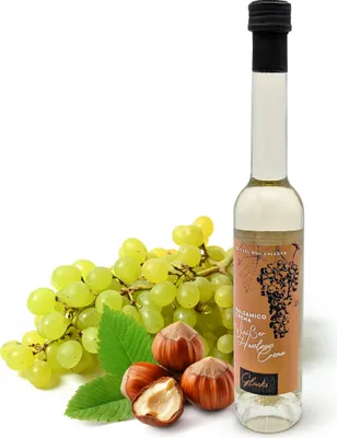 Produktbild von Glücks Momente - Weißer Haselnuss Crema - 100ml Balsamico Crema Essigzubereitung mit 3% Säure, für Dressings, Marinaden & Desserts - Balsamico Essig aus Deutschland, Feinkost Geschenkidee