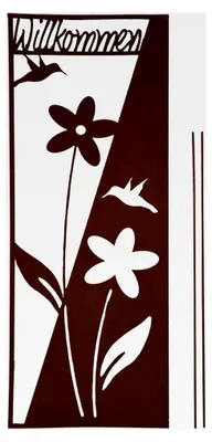 Produktbild von Gartenschild Willkommen mit Blumen, Gartendeko in Rostoptik, Gartenstecker aus Edelrost, Rost Deko für den Garten