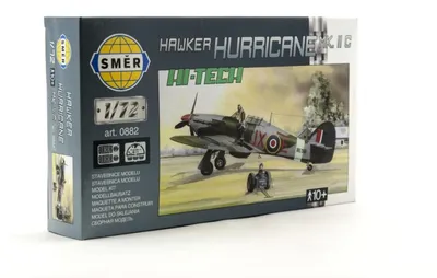 Immagine prodotto di Modello: Hawker Hurricane MK.II, scala 1:72, marca HI TECH. Dimensioni del modello: 16,9 x 13,6 cm. Dimensioni della confezione: 25 x 14,5 x 4,5 cm