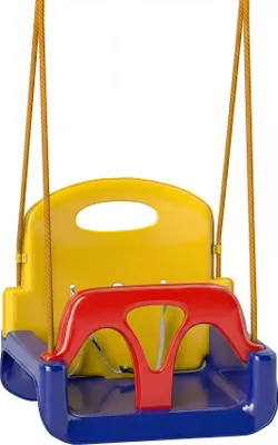 Produktbild von Babyschaukel 3 in 1 verstellbar Kinderschaukel mit Rückenlehne, Anschnallgurt, für Kinder von 9-36 Monaten, Dunkelblau
