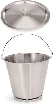 Produktbild von 2x Eimer + Deckel 15 L Chromnickelstahl, silber