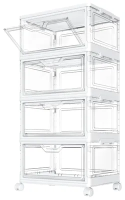 Aufbewahrungsboxen mit Deckel, 4er Set, 23 l, transparent