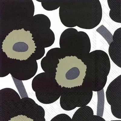 Produktbild von Servietten 33x33 cm - UNIKKO white black