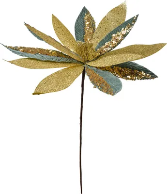 Obrázek produktu pro Clayre & Eef Umělá poinsettie Ø 40x47 cm Zelená žlutá plastová