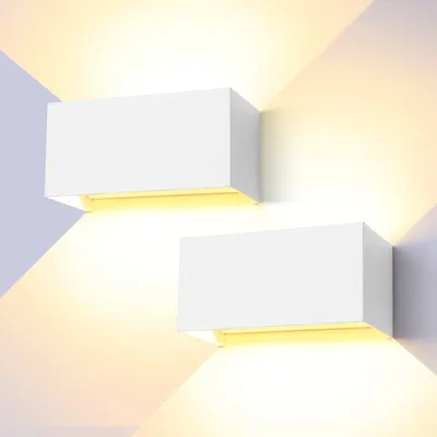 2er-Pack 24 W LED-Wandleuchte IP65, Aluminium, warmweiß 3000 K