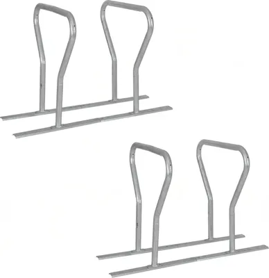 Produktbild von 2x Fahrradanlehnbügel für 4 Fahrräder 140x76x92 cm Stahl feuerverzinkt Fahrradständer freistehend