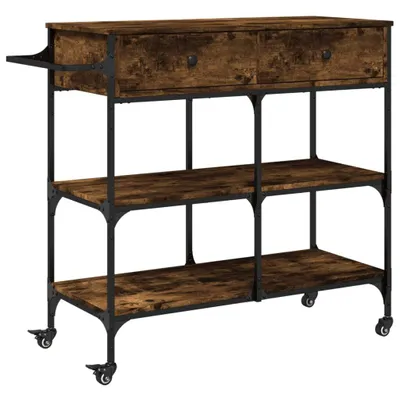 Obrázek produktu pro Kuchyňský vozík kouřový dub 105 x 42 x 95 cm kompozitní dřevo