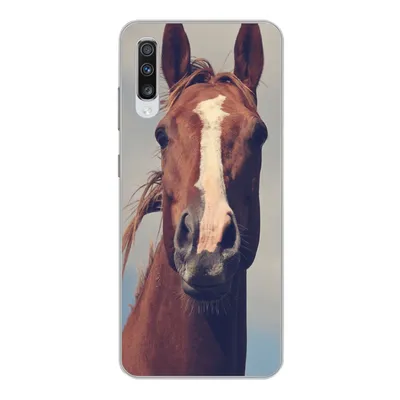 Produktbild von MuchoWow® Handyhülle Schutzhülle Hülle für Samsung Galaxy A70 Pferd - Wolken - Porträt Silikon Softcase Handy Hülle - Schutzhaube
