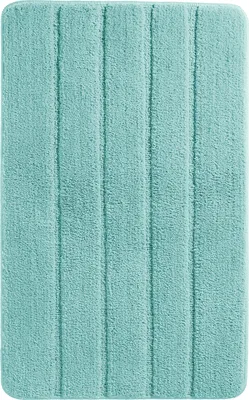 Produktbild von SCHIESSER Badteppich Milano | Einfarbig | 100% Polyester | Flauschig & Saugfähig | Rutschhemmend | 60x100 cm | Helltürkis