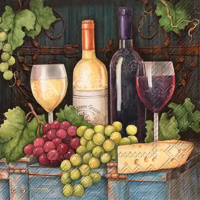 Produktbild von RED AND WHITE WINE Cocktail-Servietten C 999300