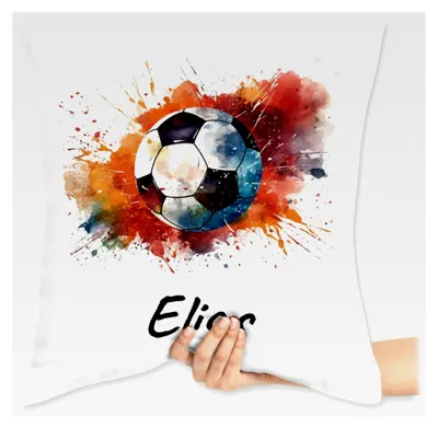 Produktbild von Zierkissen 40x40 - Fußball Geschenk für Fußballfans - 40 x 40 cm - Weiß - Fußball Kopfkissen