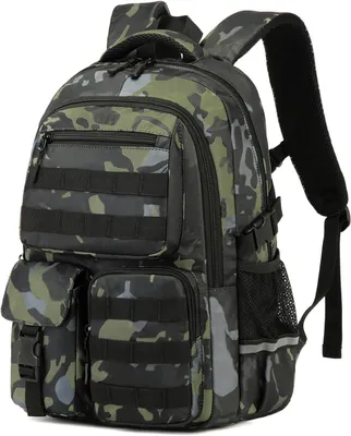 Immagine prodotto di Zaino per ragazzi - Zaino da trekking impermeabile - Zaino per la scuola - Zaino modulare (Molle) - Ergonomico e regolabile - 20 litri, 30x11,5x42 cm - Zaino scolastico
