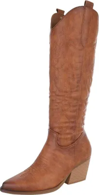 Produktbild von Ital-Design Damen Stiefel  Lederoptik Western- & Bikerstiefel 90153166 Camel Gr.  39
