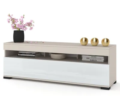Produktbild von Fernsehschrank TV-Lowboard PLAY STEHEND Cashmere/Weiß Hochglanz 120cm