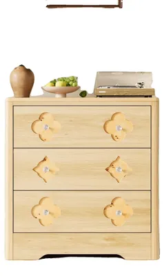 Obrázek produktu pro Noční stolek, 3 zásuvky, minimalistický moderní design, barva dřeva