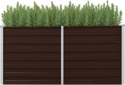 Produktbild von "Rabatt" Garten-Hochbeet/Pflanzgefäß/Pflanzkübel - Braun 160x40x77 cm Verzinkter Stahl - Beete CC20012