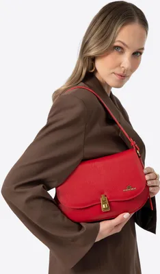 Image de Wittchen Sac à bandoulière pour femme en cuir naturel, rouge