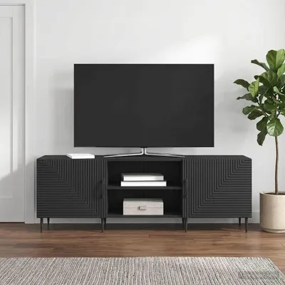 Obrázok produktu pre Maison Exclusive – TV skrinka, 150 x 31 x 50 cm, čierna, drevotrieska