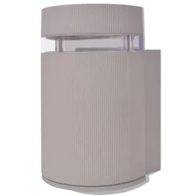 Produktbild von vidaXL Outdoor halbzylindrische Wandleuchte grau Aluminium