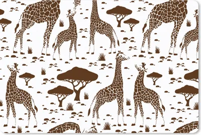 Produktbild von MuchoWow® Mauspad Mousepad Giraffe - Muster - Baum 27x18 cm - Mousepads - Maus Mat - Pad - Mausunterlage - Büroartikel - Desk Matten