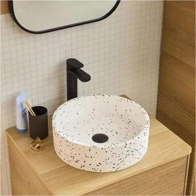Produktbild von MILA 38cm rundes Terrazzo-Aufsatzwaschbecken