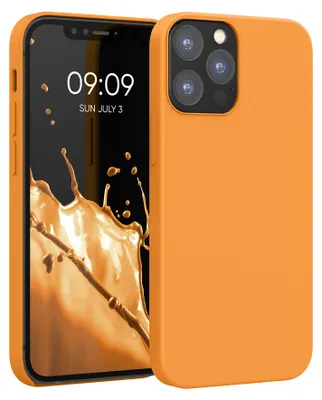Produktbild von kwmobile Handyhülle für iPhone 12 Hülle / iPhone 12 Pro Hülle - Silikon Handy Case - weiche Oberfläche - kabelloses Laden - Fruity Orange