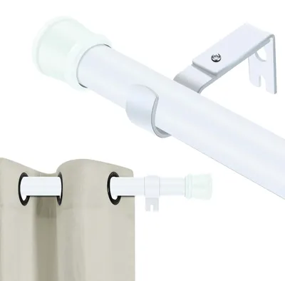 Gardinenstange 80-304,8 cm, 1 Zoll, Metall, verstellbar, weiß