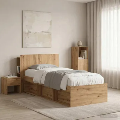 Immagine prodotto di vidaXL Comodino con contenitore in rovere Artisan (pannelli in legno)