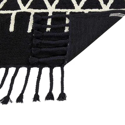 Produktbild von Baumwollteppich Ber - schwarz -140 x 200