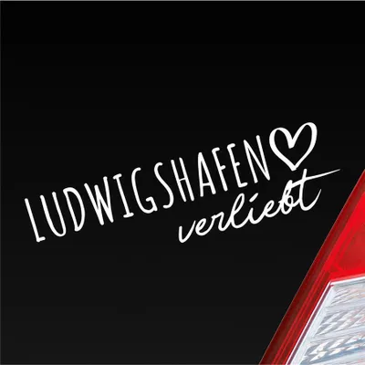 Produktbild von Auto Aufkleber Hellweg Druckerei Ludwigshafen verliebt Herz Stadt Heimat Liebe Car 19x19 cm Weiss Matt Sticker Heckscheibenaufkleber