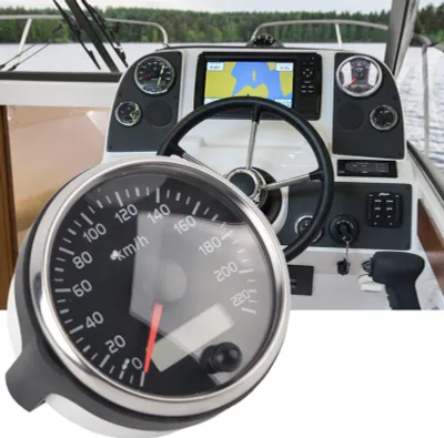 Obrázek produktu pro 85mm tachometr LCD nastavitelný 220KM/H pro 12V/24V motor nákladního automobilu lodi