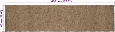 Immagine prodotto di Tappeti vidaXL Grigio 60 x 400 cm Juta
