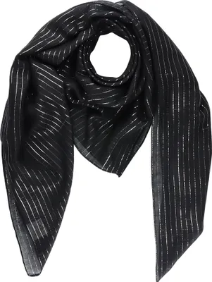 Produktbild von Baumwolltuch - schwarz Lurex silber - quadratisches Tuch